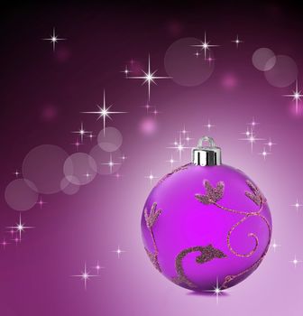 Pink christmas background with stars shining
