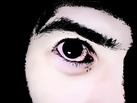 Illustration of a eye with large pupil