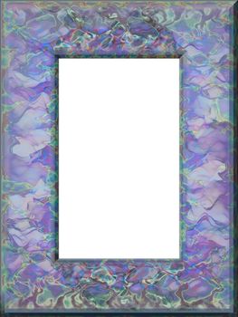 A purple blue frame with white insert