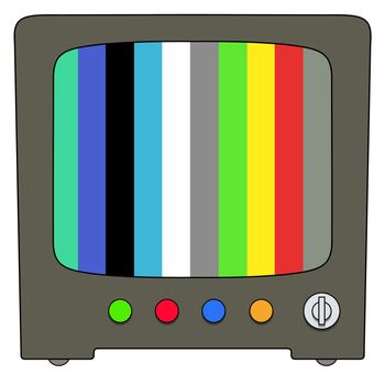 Illustration of a retro cartoon television