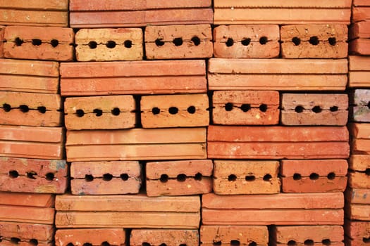 The wall made of red brick
