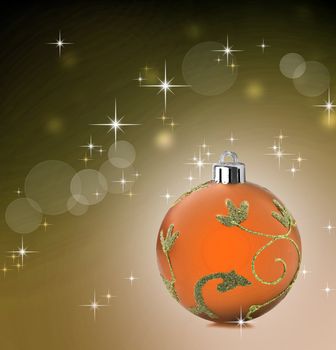 Golden christmas background with stars shining