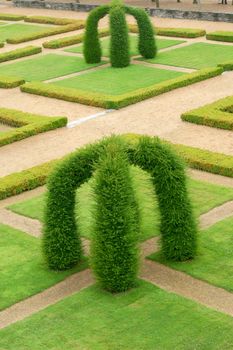 green park with baroque garden architecture, tourists attraction