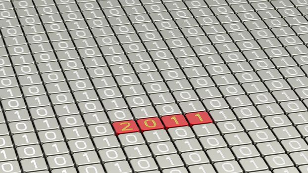 field of 010 with 2011, 3d render, background