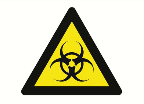 Biohazard sign isolated on white 3d render