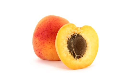 Fresh, colorful ripe apricots, isolated on white