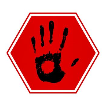 Illustration of a stop hand sign