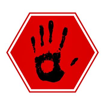 Illustration of a stop hand sign