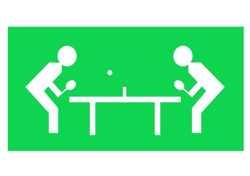 Illustration of two characters playing table tennis