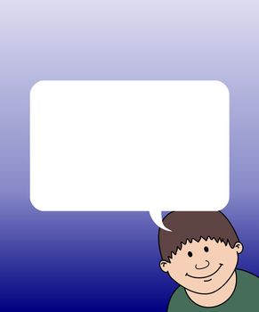 Illustration of a child with speech bubble