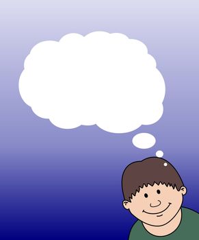 Illustration of a child with thought bubbles