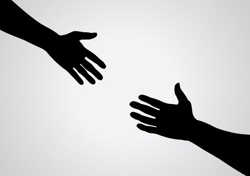 Illustration of a hand reaching out for another