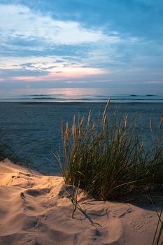 Sunset on a beach in denmark at summer
