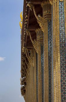 The Side of the gold temple , Grand Palace, Bangkok 