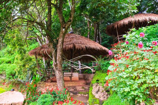 Thai hill-tribe style hut in Chiang Mai