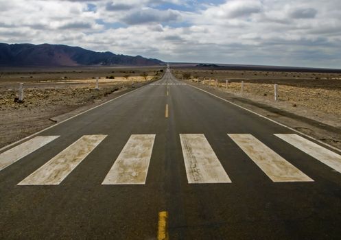 The Pan American highway running through Nazca in Peru.