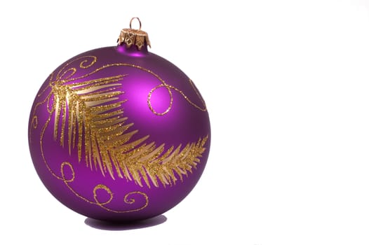 Christmas glass ball decoration on white background