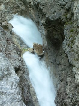 Wild brook in a narrow gorge