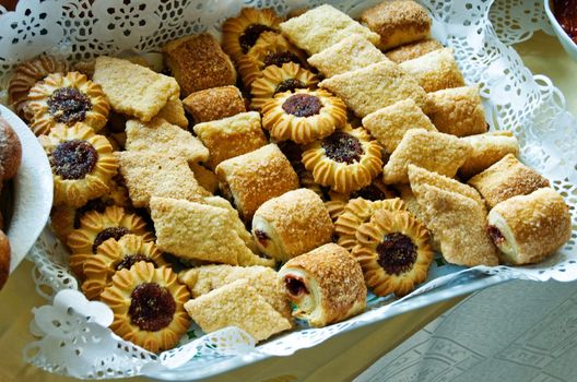 Dessert cakes baked in polish caf�