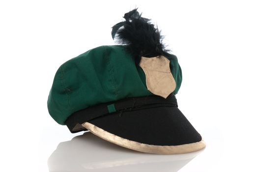 Fake military green hat isolted on white background.