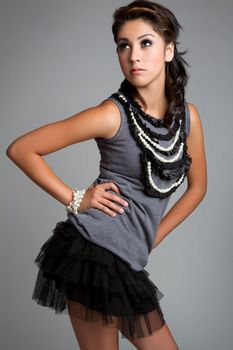 Beautiful young hispanic fashion girl