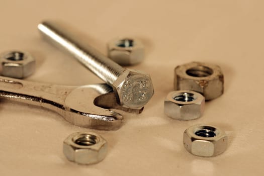 Wrenches, screws and nuts