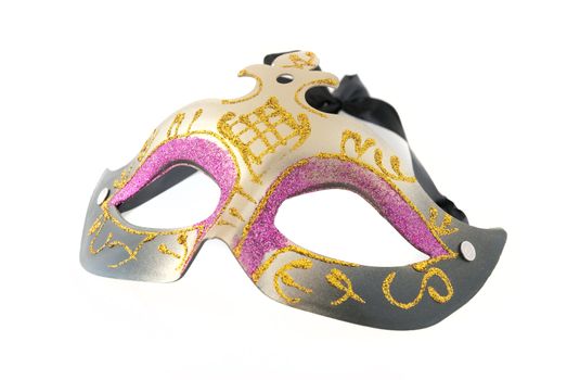 Elegant carnival mask isolated on white background.