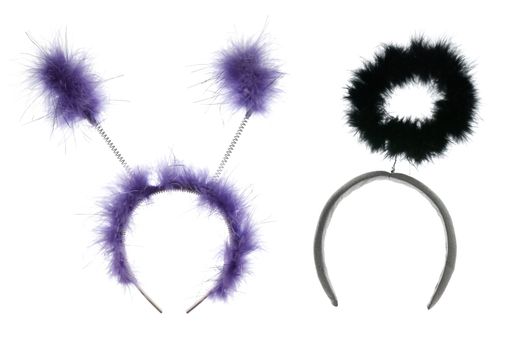 Two carnival headbands isolated on white background.
