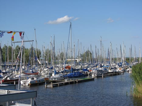 many Sailing ships in the harbour