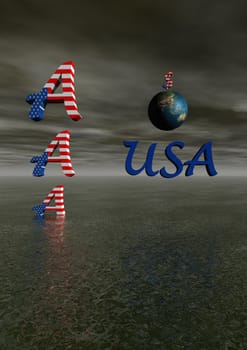 usa and planet and aaa and dollar