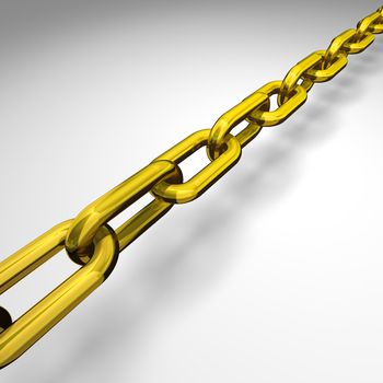 3d illustration of a gold chain - conceptual image