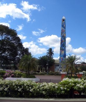 Obelisk in the square in La Romana Caribbean