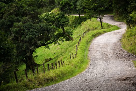 Windy Costa Rica road near Santa Elena