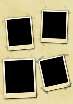 Old Photo Frames on aged paper 