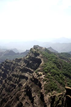 A view of the beautiful Sahyadri mountains in India.