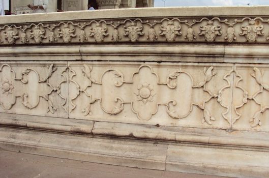 Craftwork on Marble at Diwan-i-Khas palace of Red Fort in Delhi, India.