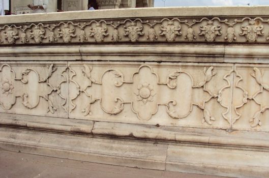 Craftwork on Marble at Diwan-i-Khas palace of Red Fort in Delhi, India.