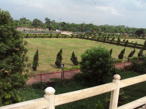 Park in the vicinity of Red Fort in Delhi, India.