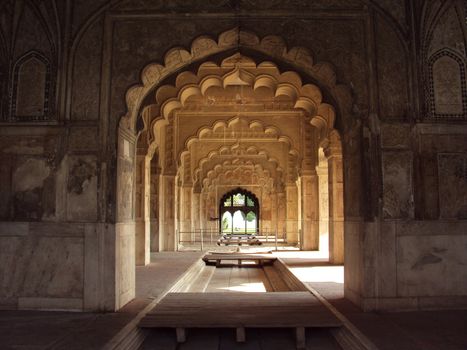 Rang Mahal of Red Fort in Delhi, India.