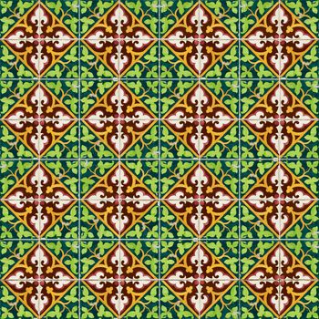 Seamless tile pattern of ancient ceramic tiles.