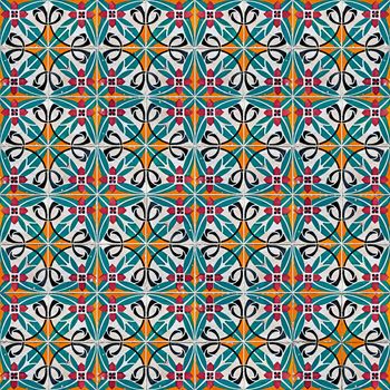 Seamless tile pattern of ancient ceramic tiles.