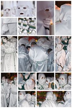 Collage made of photos about Spanish easter processions.