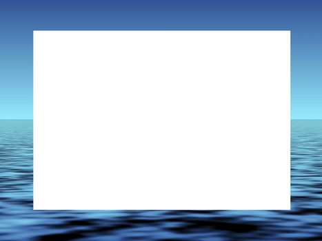 Blue sea waves frame with blank copy space