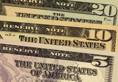 USA banknotes close up