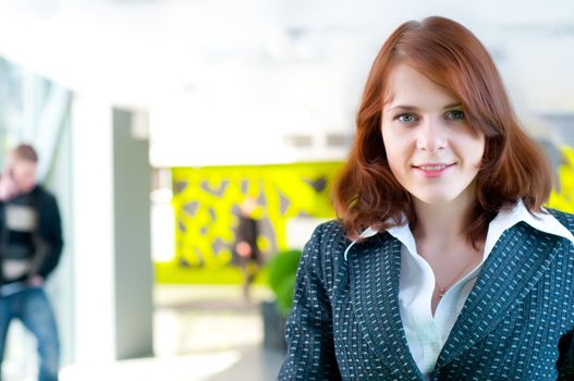 Shot of beautiful business woman in interior