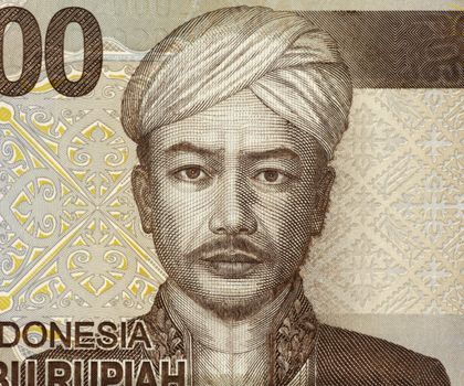 Pangeran Antasari (1797 or 1809 - 1862) on 2000 Rupiah 2009 Banknote from Indonesia. Indonesian national hero.