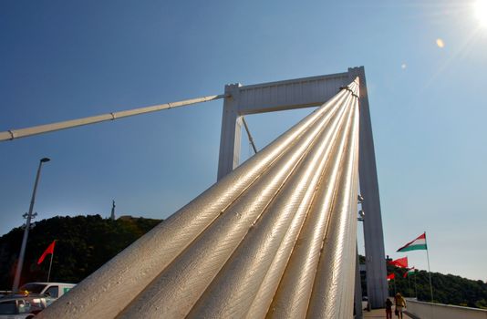 details of Elisabeth Bridge across the River Danube in Budapest, Hungary