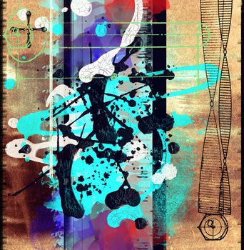 Computer designed high detailed grunge abstract textured background - collage with space for your text. 