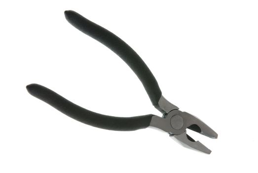 Black plier isolated on white background.
