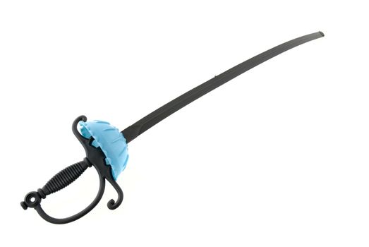 Fake plastic sword isolated on white background.